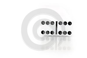 Domino effect - row of white dominoes on white background
