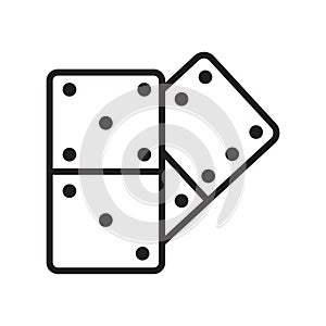 Domino icon vector sign and symbol isolated on white background