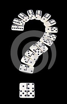 Domino isolated on a black