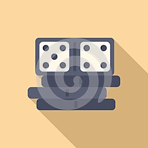 Domino stack icon flat vector. Play game