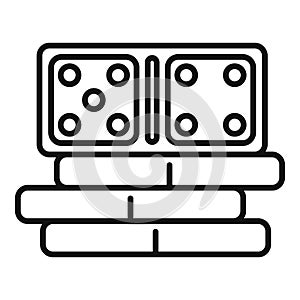 Domino stack icon outline vector. Play game
