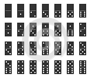 Dominoes bones set, domino tiles full set