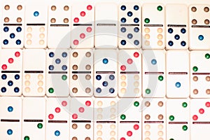 Dominoes with colored dots