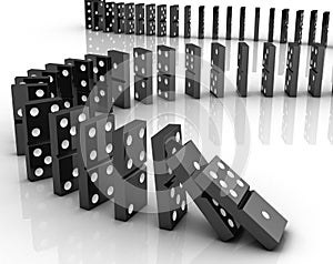 Cubo del domino cadente 