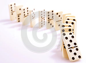 Dominoes falling down