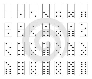Dominoes tiles set, domino bones full set