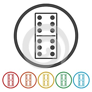 Dominoes vector icons set - Illustration