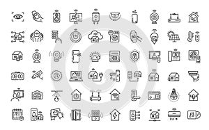 Domotics Icons . Linear dot style Icons. Vector illustration