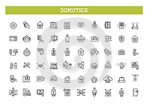 Domotics Icons . Linear dot style Icons. Vector illustration