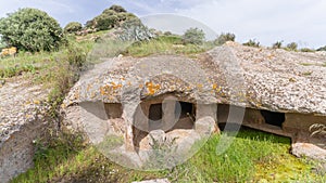 domus de janas and necropolis of santu pedru ancient nuragic tombs photo