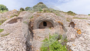 domus de janas and necropolis of santu pedru ancient nuragic tombs photo