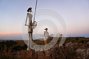 Don Quijote monument on top of a hill