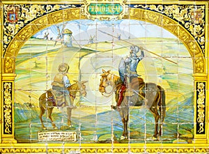 Don Quixote & Sancho Panza on azulejos in Sevilla