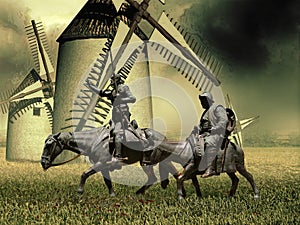 Don Quixote and Sancho Panza photo