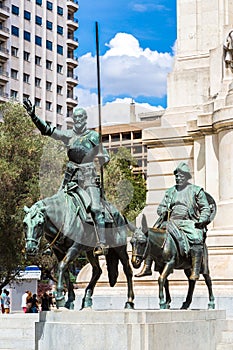 Don Quixote and Sancho Panza  in Madrid