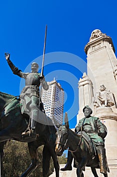 Don Quixote and Sancho Panza statue - Madrid Spain