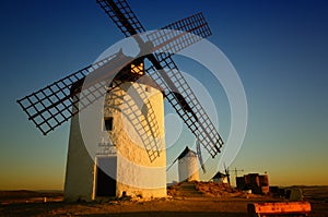 Don Quixote windmills Consuegra, Toledo Spain. photo