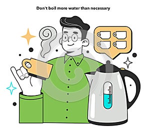 Don't boil more water than necessary for energy efficiency at home