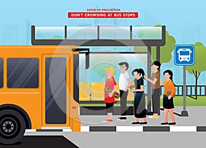 Don`t crowding at bus stops