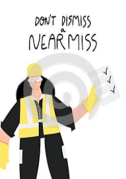 DonÃ¢â¬â¢t dismiss a near miss poster with Industrial worker