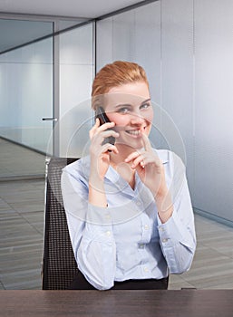 Don't disturbe businesswoman at phone