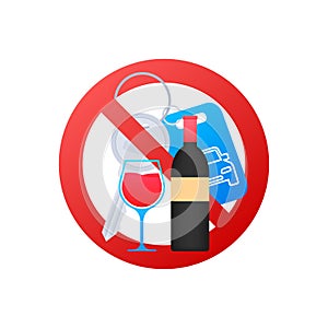 Don t drink and drive sign. No alcohol. Vector stock illustration