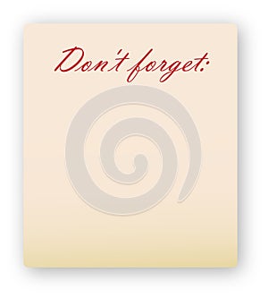 Don`t forget list