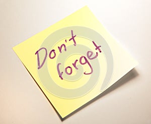 Don't forget note
