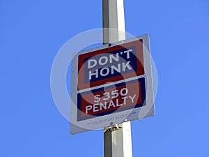 Don't honk sign