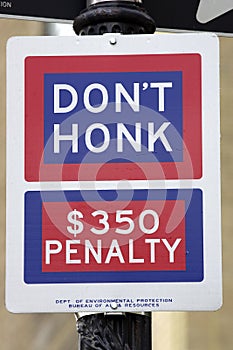 Don't honk street sign