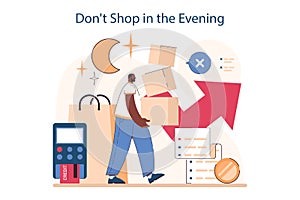 Don't shop in the evening to decrease your spendings. Risk management