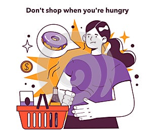 Don't shop when you're hungry to decrease your spendings. Risk management