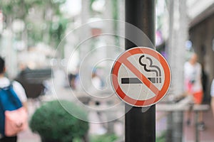 Don`t smoke sign with bokeh background