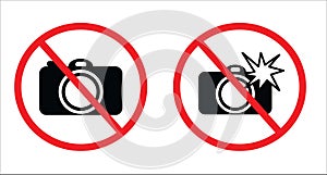 Don`t take photos symbol and Don`t use flash symbol