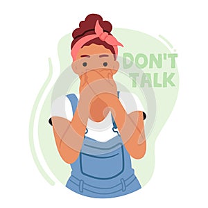Don't Talk Concept. Woman Practice Active Listening, Be Mindful Of Others, Refrain From Interrupting, Or Criticizing