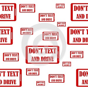 Don't text and drive icon seamless pattern