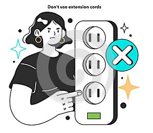 Don't use extension cords for energy efficiency at home. Electricity