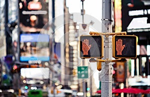 Don't walk New York traffic sign