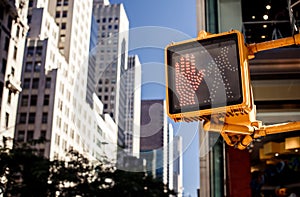 Don't walk New York traffic sign