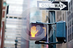 Don't walk New York traffic sign