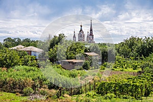 Don village Manychskaya and an old church