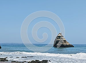 Dona Ana beach, Lagos Portugal. Big rock in the sea