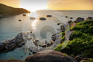 Donald Duck Bay during sunset, Similan National Park, Thailand