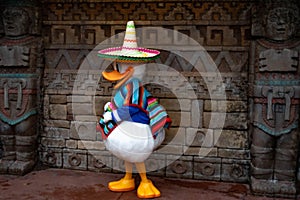 Donald Duck in Mexican clothes at Epcot 2