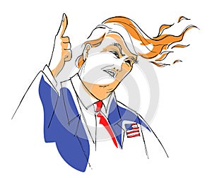 Donald Trump caricature vector