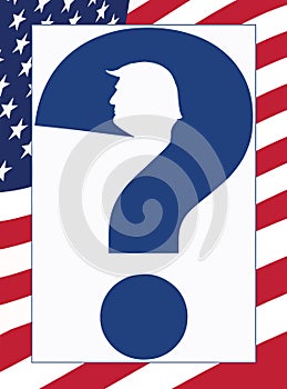 Donald Trump is in an image that is part of a question mark design in an illustration about if he will be the Republican choice photo