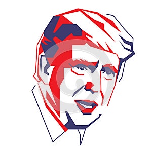 Donald Trump vector portrait illustration