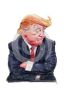 Donald Trump watercolor  illustration portrait