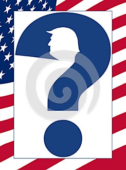 Donald Trumpâ€™s image is part of a question mark design in an illustration about if he will be the Republican choice