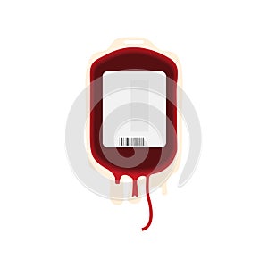 Donate blood bag on white background